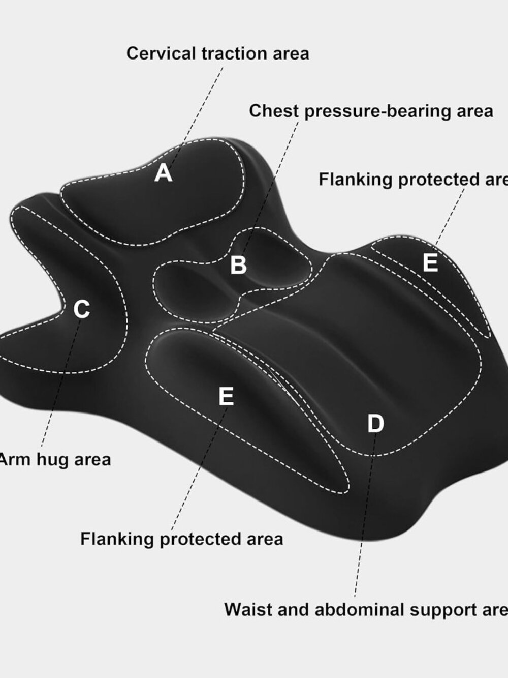 Ergonomic Memory Foam Wedge Pillow – 27° Contoured Support Cushion – Black